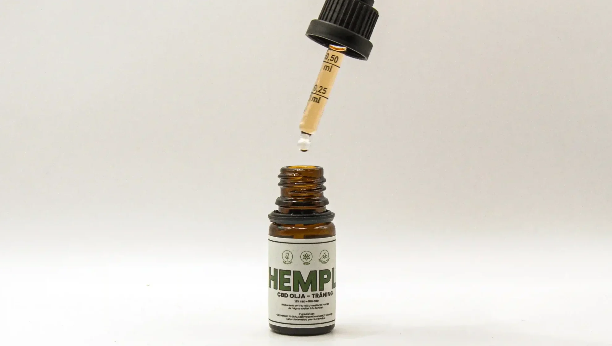 CBD och CBG olja med pipett