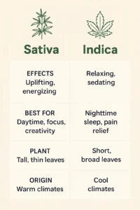 Skillnaden mellan sativa och indica