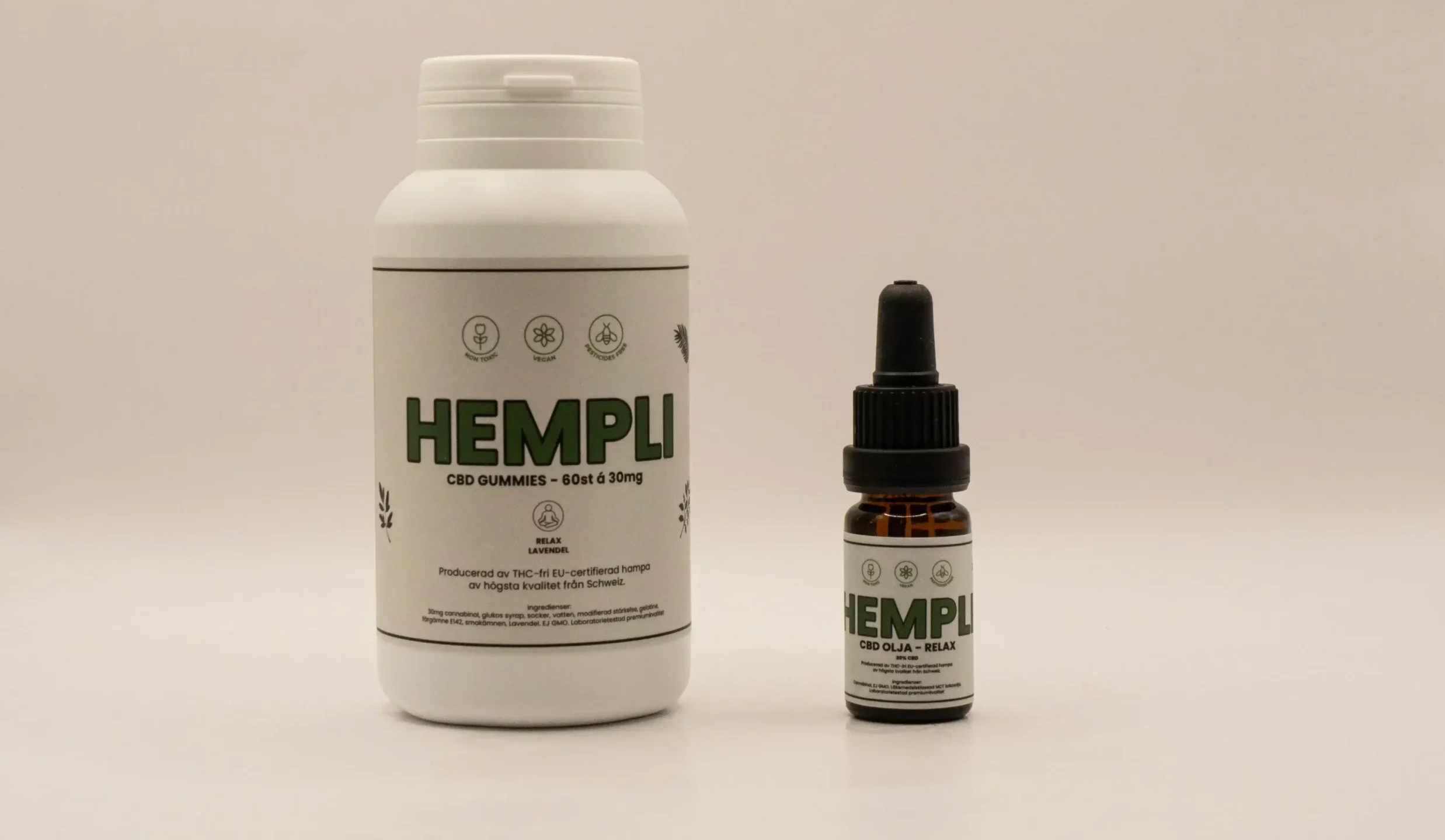 CBD för lugn och ro - olja och gummies