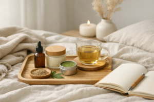 Inspiration för en medveten wellness-rutin med… - bloggbild om wellness rutin med hampaprodukter