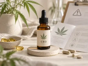 CBD-olja med information om biverkningar och säkerhet