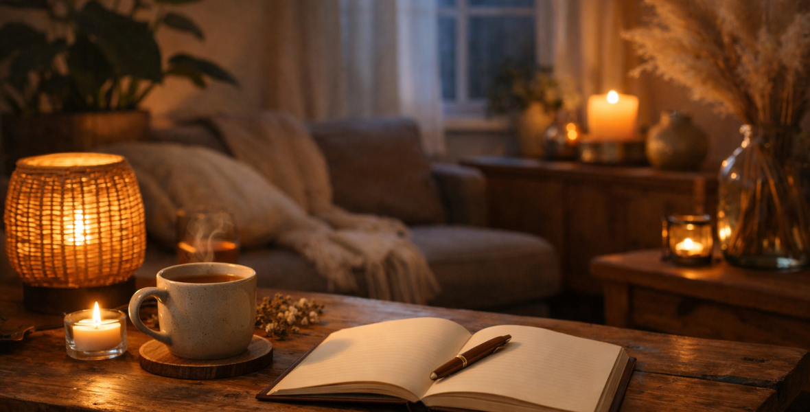 6 sätt att bygga en kvällsrutin med naturligt fokus - bloggbild om naturlig kvällsrutin