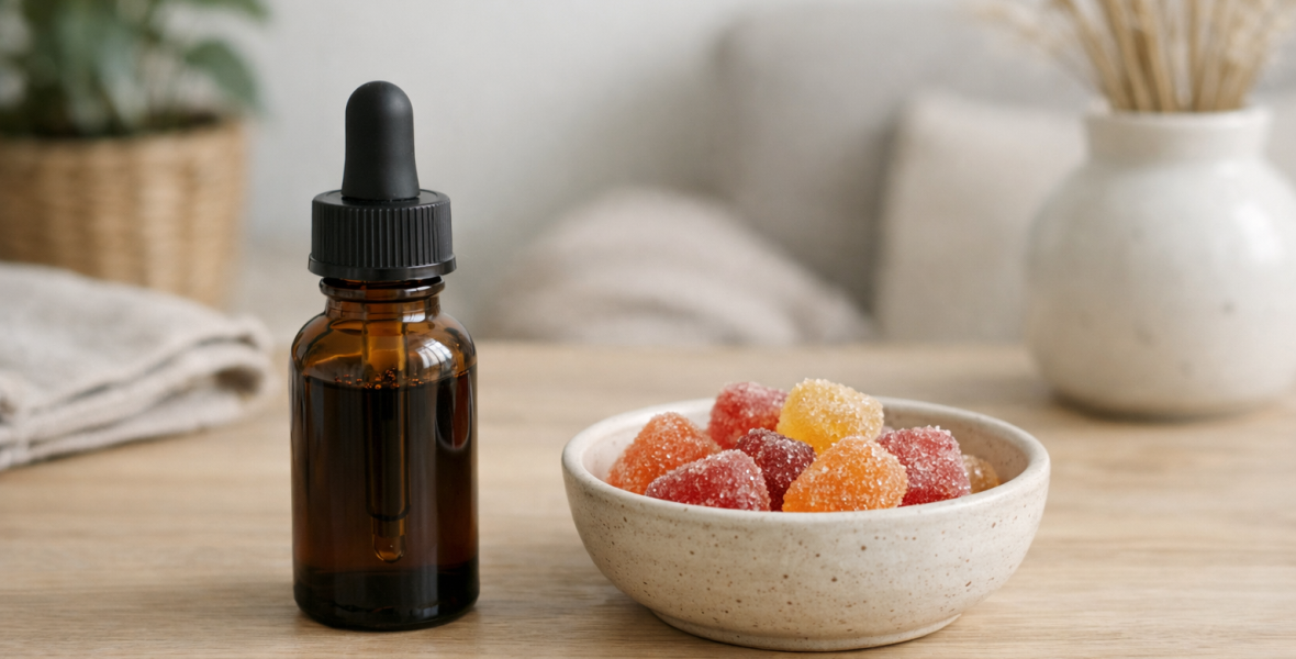 Cbd olja eller gummies – vad väljer många och varför? - bloggbild om CBD olja eller gummies