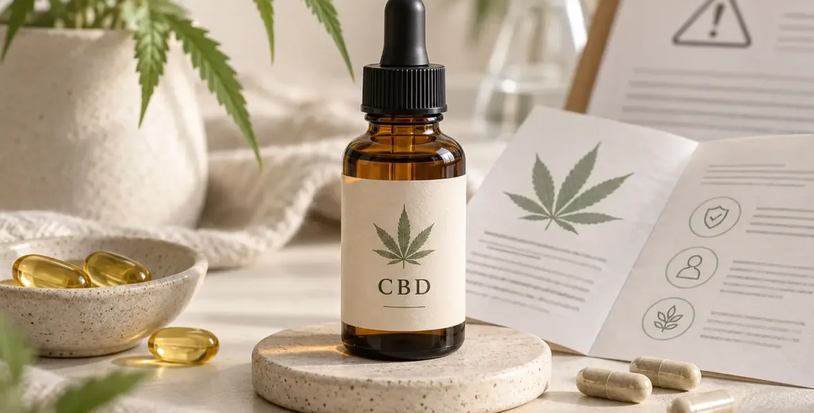 CBD-olja med information om biverkningar och säkerhet