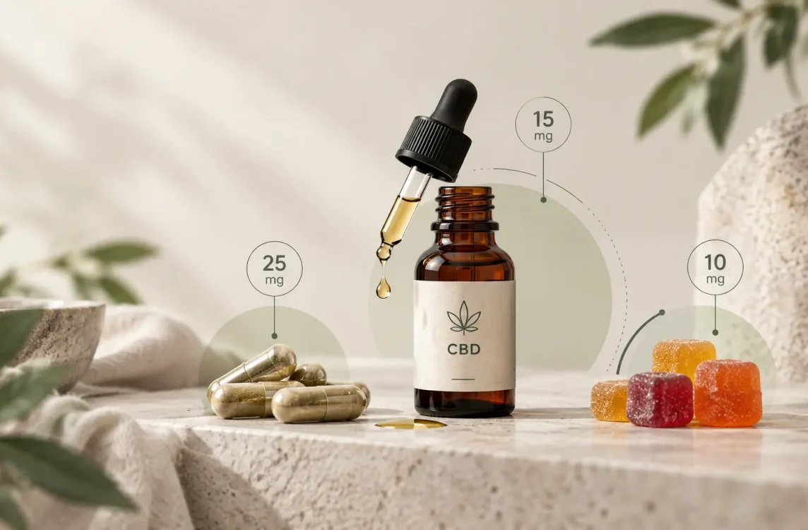 Dosering av CBD-olja, gummies och kapslar
