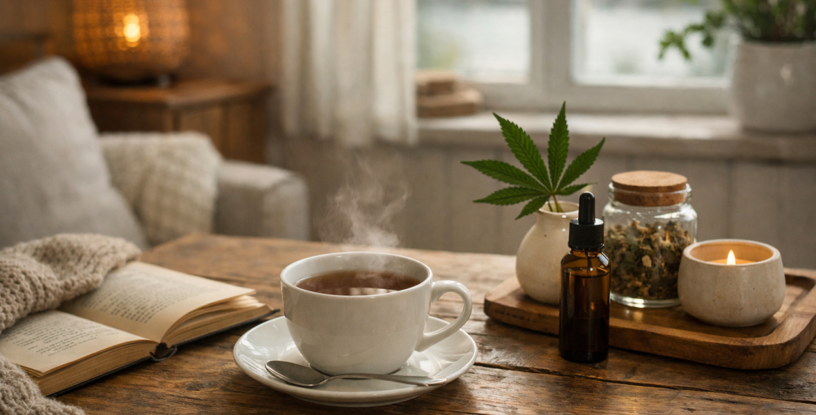 Idéer för en stillsam söndagsrutin med cbd och te - bloggbild om CBD söndagsrutin